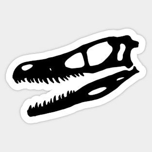 Velociraptor skull - black Sticker